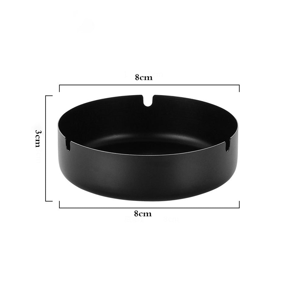 Stainless Steel Cigarette Ashtray Black – 8 cm HY081-8
