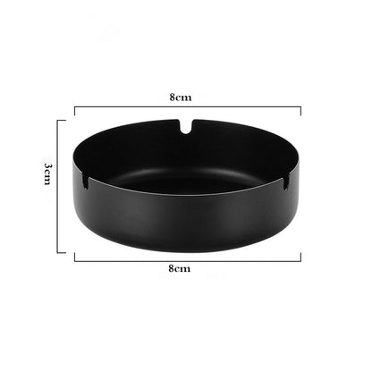 Stainless Steel Cigarette Ashtray Black – 8 cm HY081-8