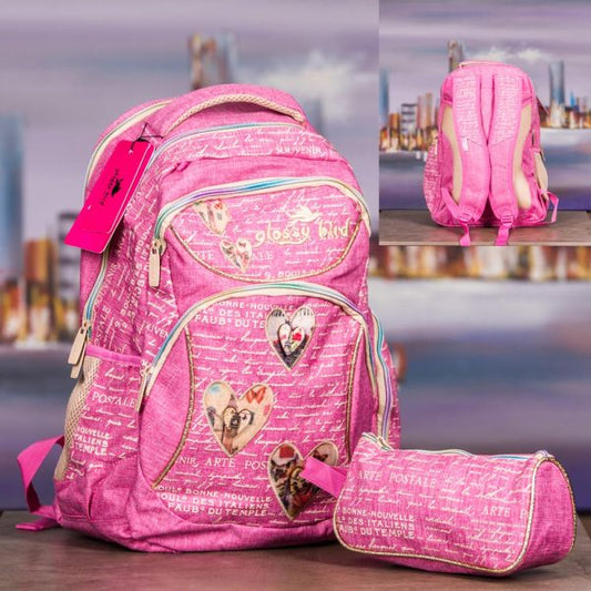 Glossy Bird, School bag Set Of 2 Pcs