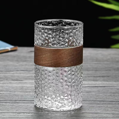Danny Home 2-Pcs Whisky Glasses Wood Handle Set 310ml