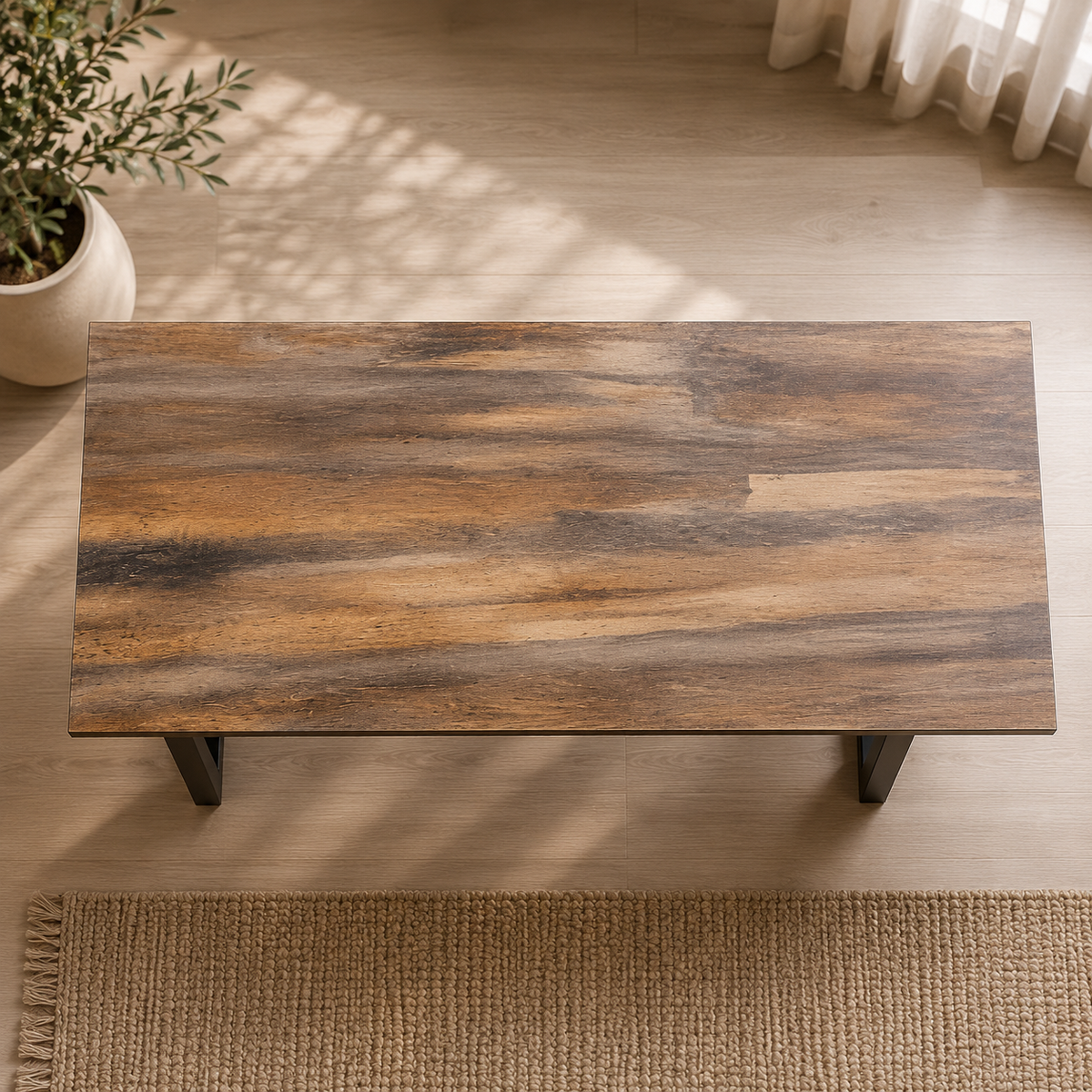U-Gestell MDF Scratch-Resistant Dining Table with Metal Legs