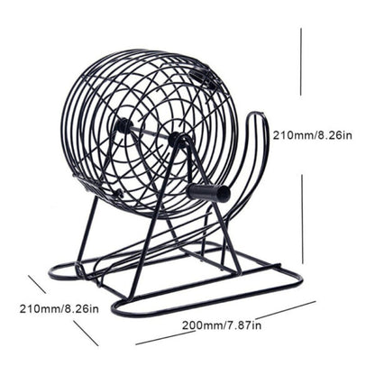 Traditional Bingo Ball Wire Cage Wheel Lotto Game Set & Card Marker Ticket Set