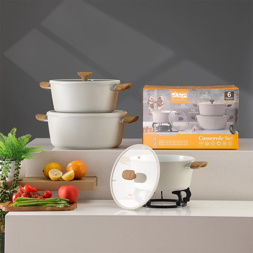 DSP CA021-S02 𝑴𝒂𝒔𝒕𝒆𝒓𝒑𝒊𝒆𝒄𝒆 𝑪𝒐𝒐𝒌𝒘𝒂𝒓𝒆 Set of 6-Pcs Beige