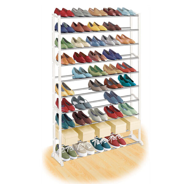 10 Tier 50 Pair Shoe Rack Organizer