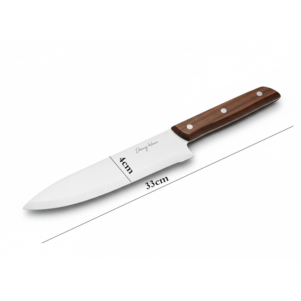 Danny Home Stainless Steel Chef Knife Walnut Wood 33cm