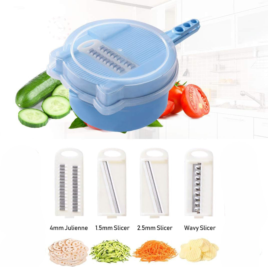 Vegetable Cutter Multifunctional Slicer with 4 Interchangeable Blades