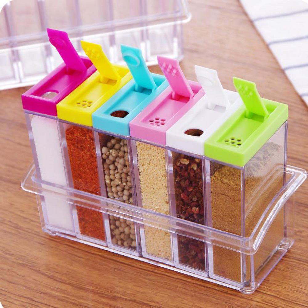 Transparent Plastic Seasoning Six-piece Set