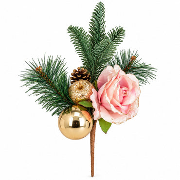 Migros PURE Christmas Floral Pick – Pink & Gold, 39 cm
