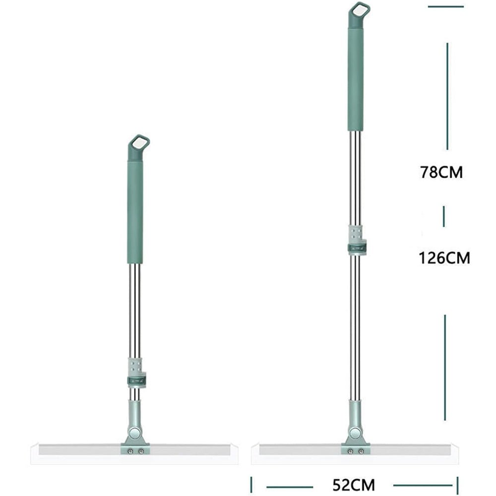 Silicone 3-in-1 Adjustable Indoor Broom Sweeper 180 Degree Rotatable Floor Wiper 52-cm