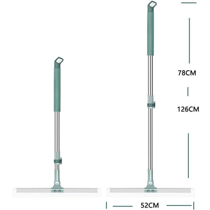 Silicone 3-in-1 Adjustable Indoor Broom Sweeper 180 Degree Rotatable Floor Wiper 52-cm