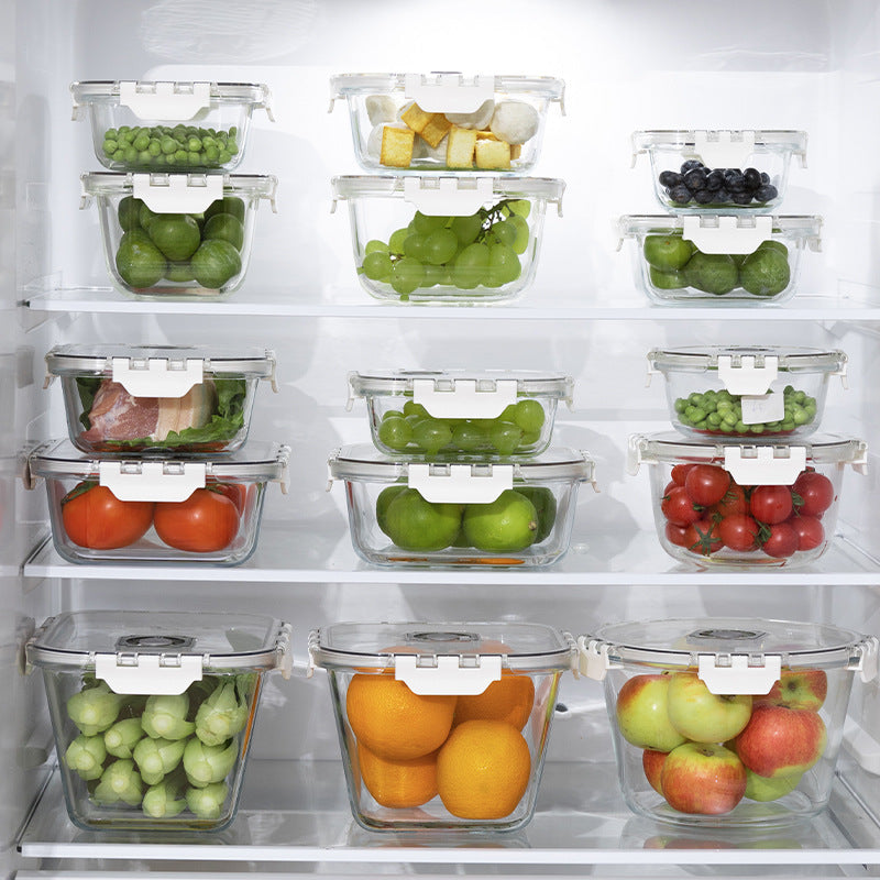 900ml Borosilicate Rectangle Glass Food Storage Container With Microwave, Freezer &amp; Dishwasher Safe NFH-77329