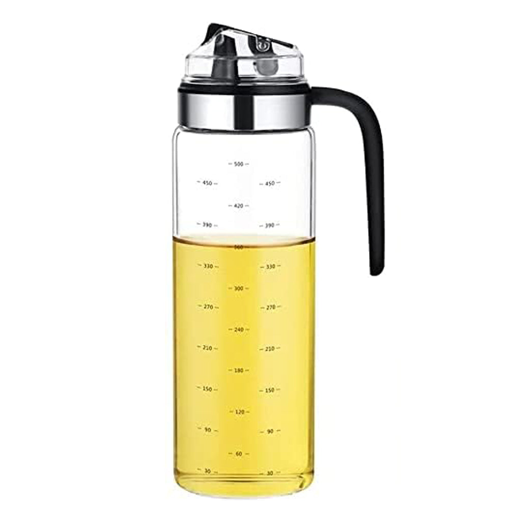 Automatic Cap Glass Olive Oil Dispenser Bottle 550-ml
