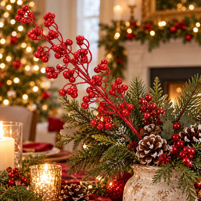 Glitter Berry Christmas Decorative Spray– 80 cm