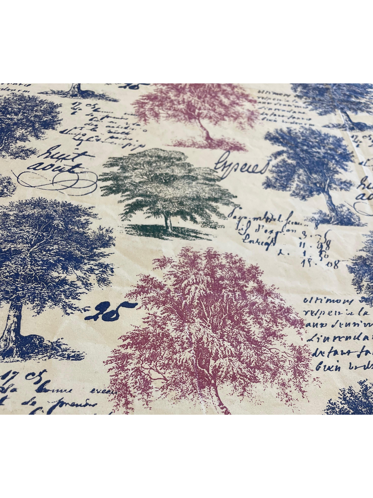 Premium Linen-like Throwable Tablecloth with Colorful Trees Design - 138x220 cm