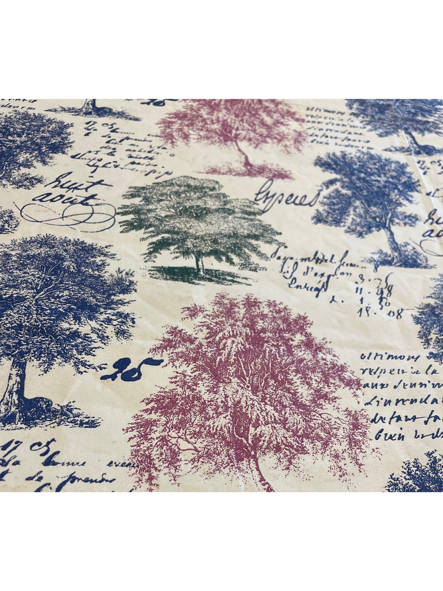 Premium Linen-like Throwable Tablecloth with Colorful Trees Design - 138x220 cm
