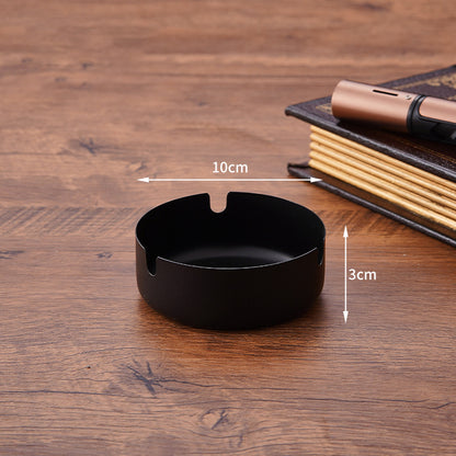 Stainless Steel Cigarette Ashtray Black – 10 cm HY081-10