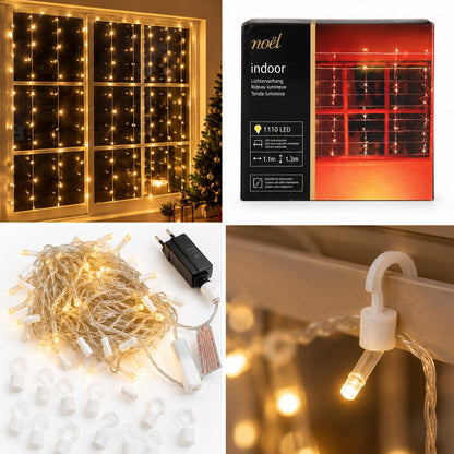 Noël Indoor LED Curtain Lights – 110 Warm White LEDs