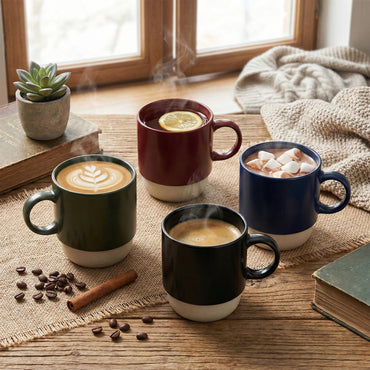 Danny Home 4-Piece Color-Glazed Mug Set – 450ml