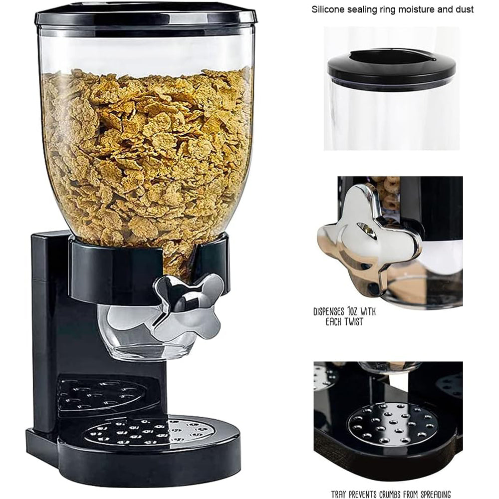 Single Cereal & Dry Food Dispenser Black