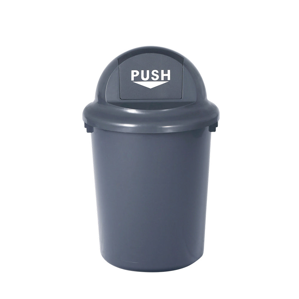 60/100-Liter Kitchen Trash Can with Push Lid, Plastic Tall Swing Top Garbage Can