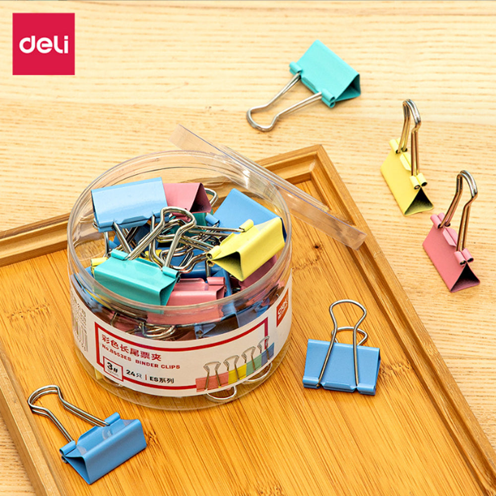 15mm Metal Binder Paper Clips Coloured Medium 15mm 60PCS