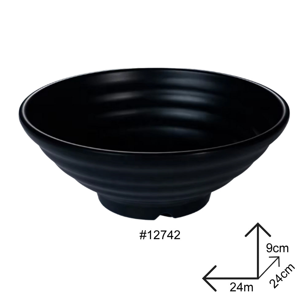Round Bowl Black Melamine Dinnerware