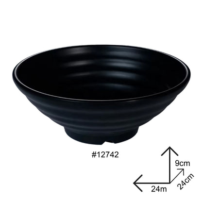 Round Bowl Black Melamine Dinnerware