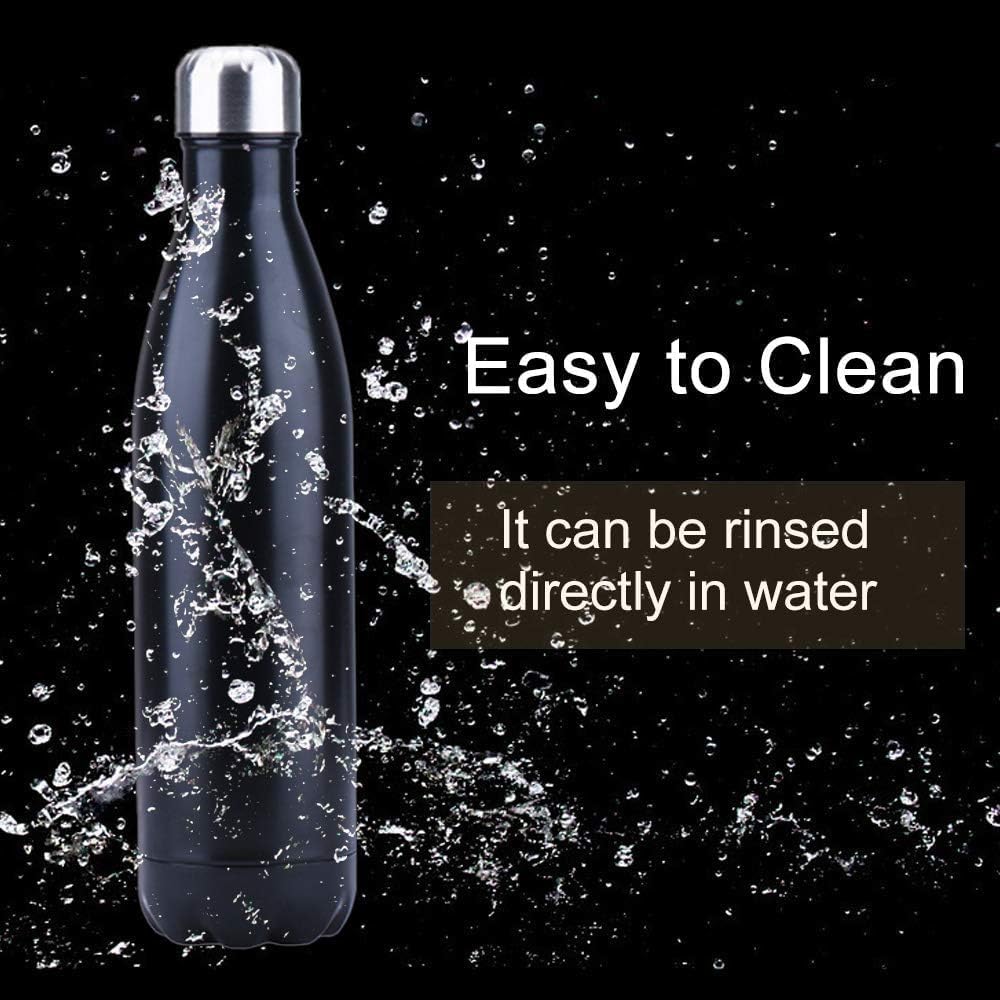 Stainless Steel Double Wall Vacuum Insulated Flask Water Bottle – Black