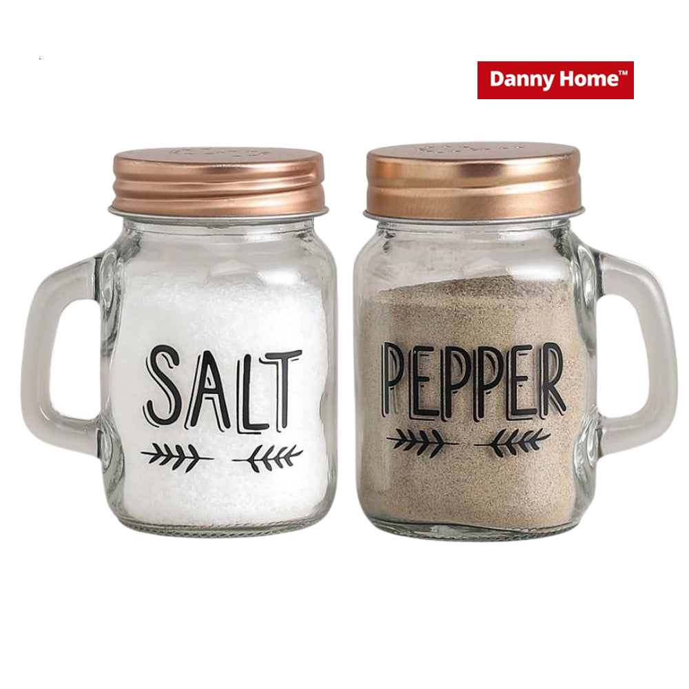 2-Pieces 120ml Clear Glass Salt and Pepper Shakers Set