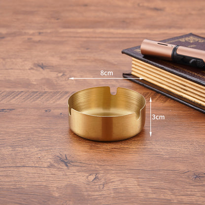 Stainless Steel Cigarette Ashtray Gold – 8 cm HY080-8