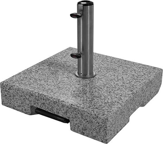 Doppler Active 70kg Granite Parasol Base – Mobile Weather-Resistant Stand with Stainless Steel Tube