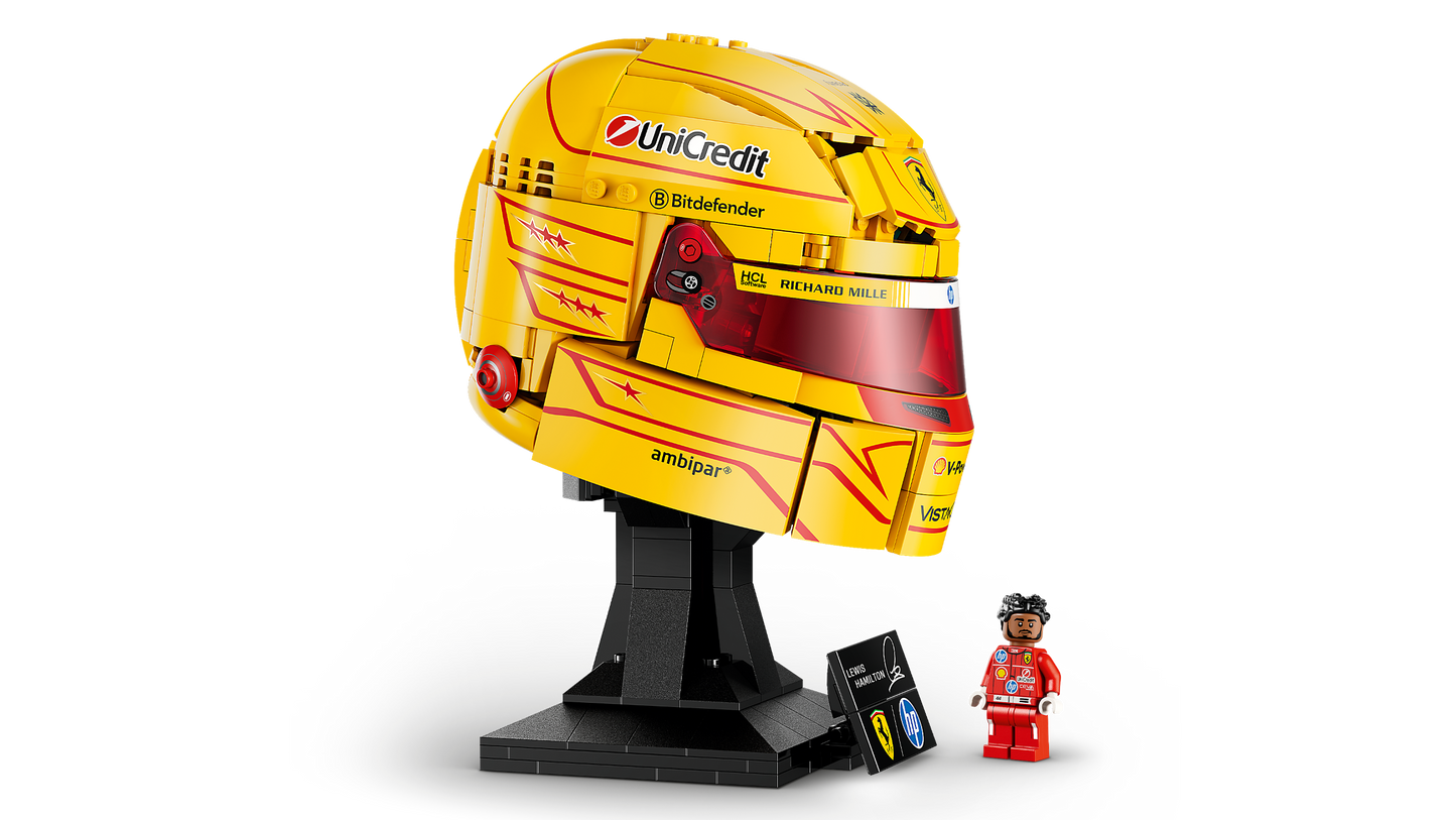 LEGO Editions Scuderia Ferrari HP Lewis Hamilton Helmet LEGO Display Model Set