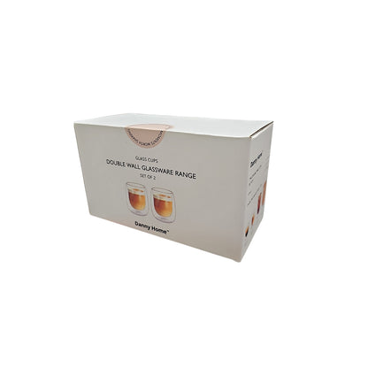 200ml 2-Pcs Danny Home Double Walled Cappuccino Glasses Set