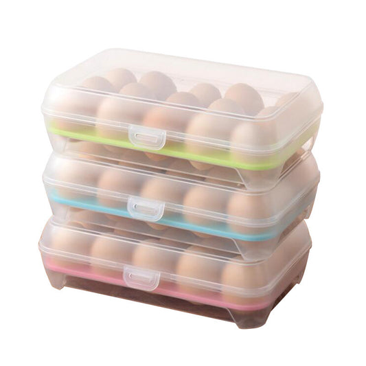 Egg Container for Refrigerator 15-Grid Egg Storage Box