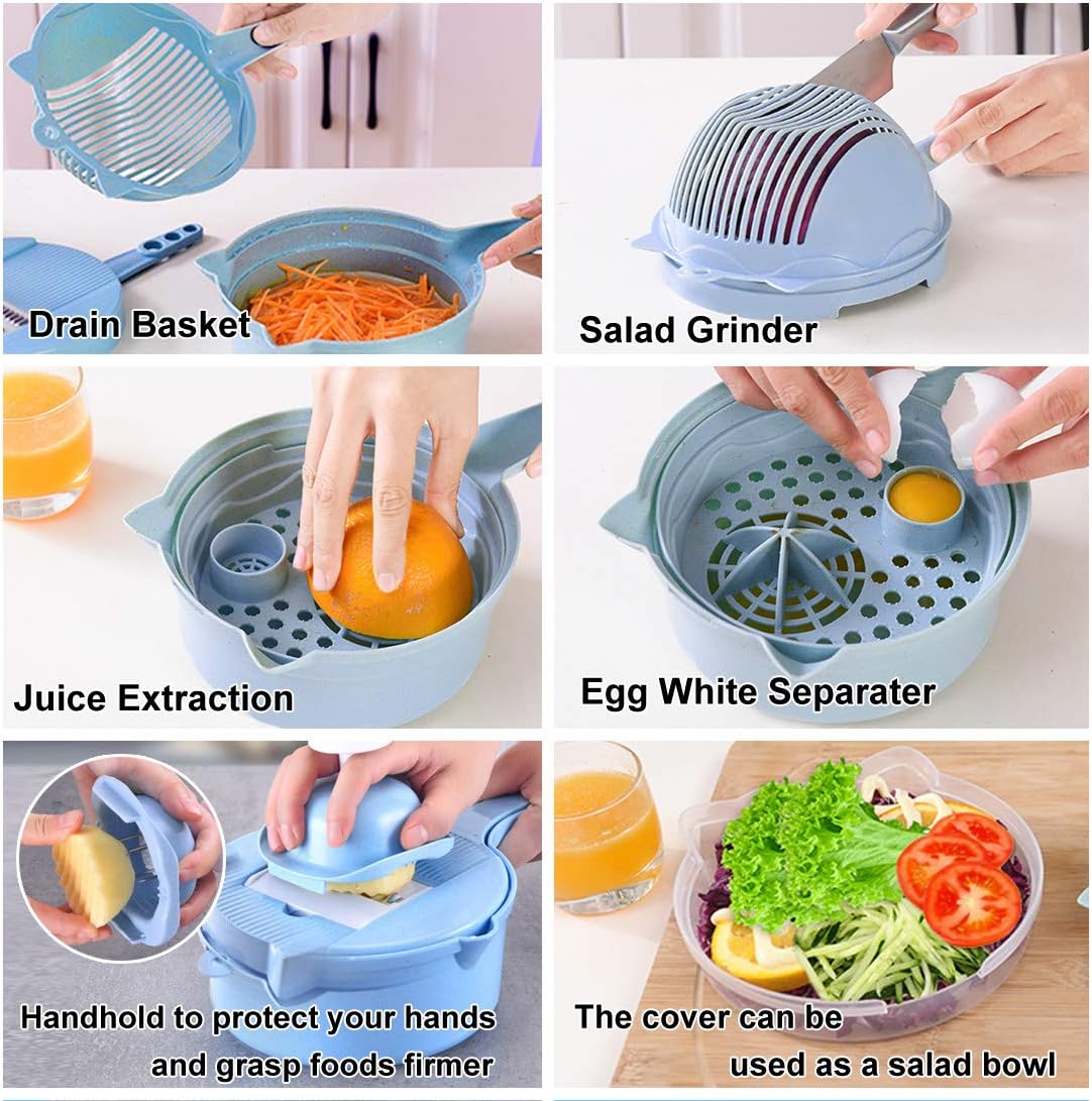 Vegetable Cutter Multifunctional Slicer with 4 Interchangeable Blades
