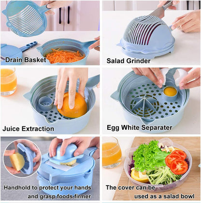 Vegetable Cutter Multifunctional Slicer with 4 Interchangeable Blades
