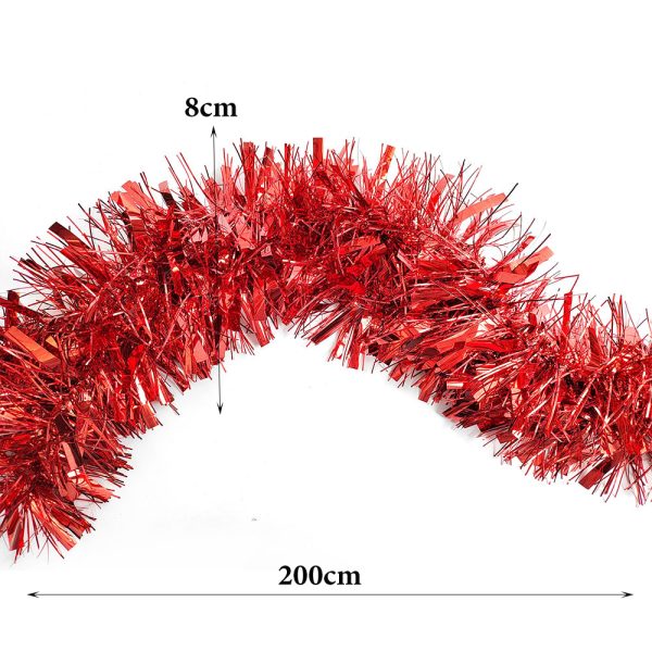 200cm Christmas Tinsel Garland Sparkling Hanging Decoration for Christmas Tree