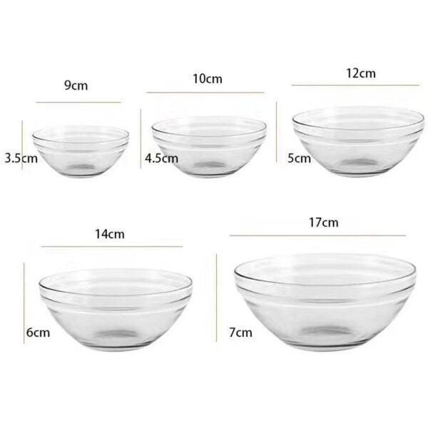 5-Pieces Set Glass Bowls with Lid