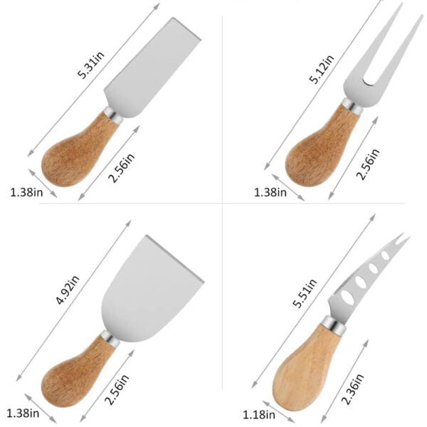 4 Pieces Set Cheese Knives