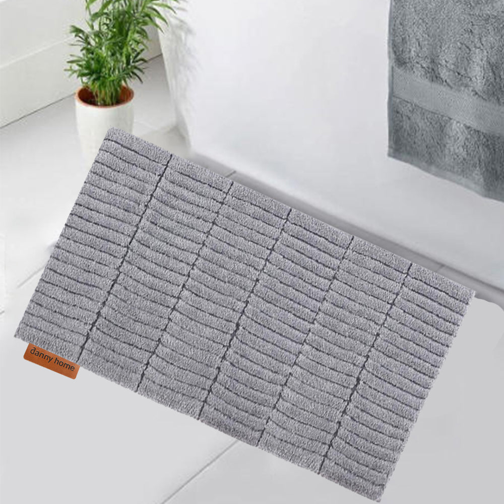 Danny Home Luxury Bath Mat Absorbent Non-Slip Washable Shaggy Bathroom Rug 50X80CM – Grey