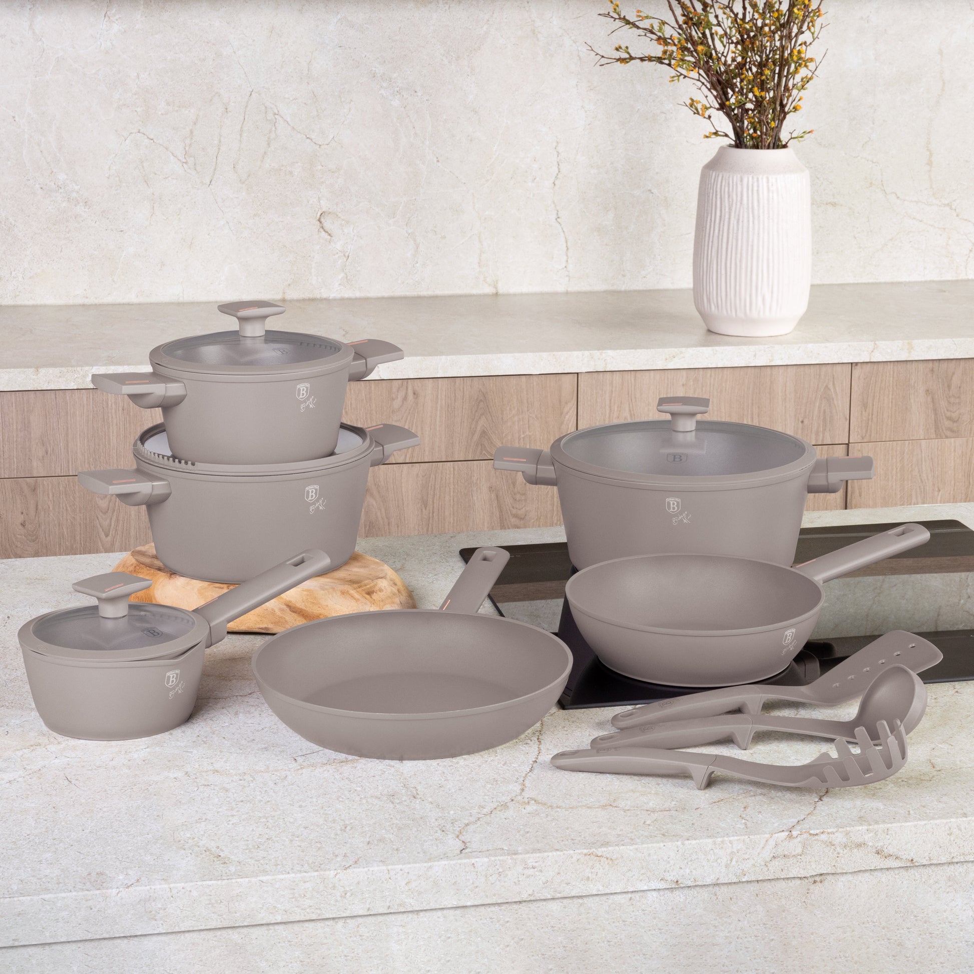 15-Piece Kitchen Stackable Cookware Set