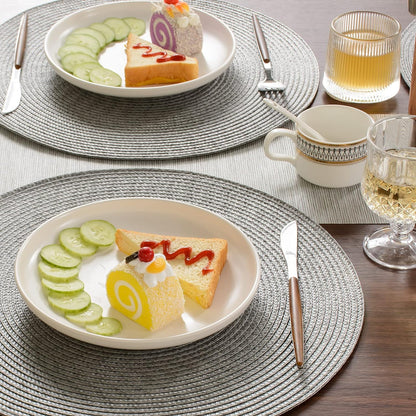2-Pieces Round Braided Placemats Table Mats for Dining Tables 38cm