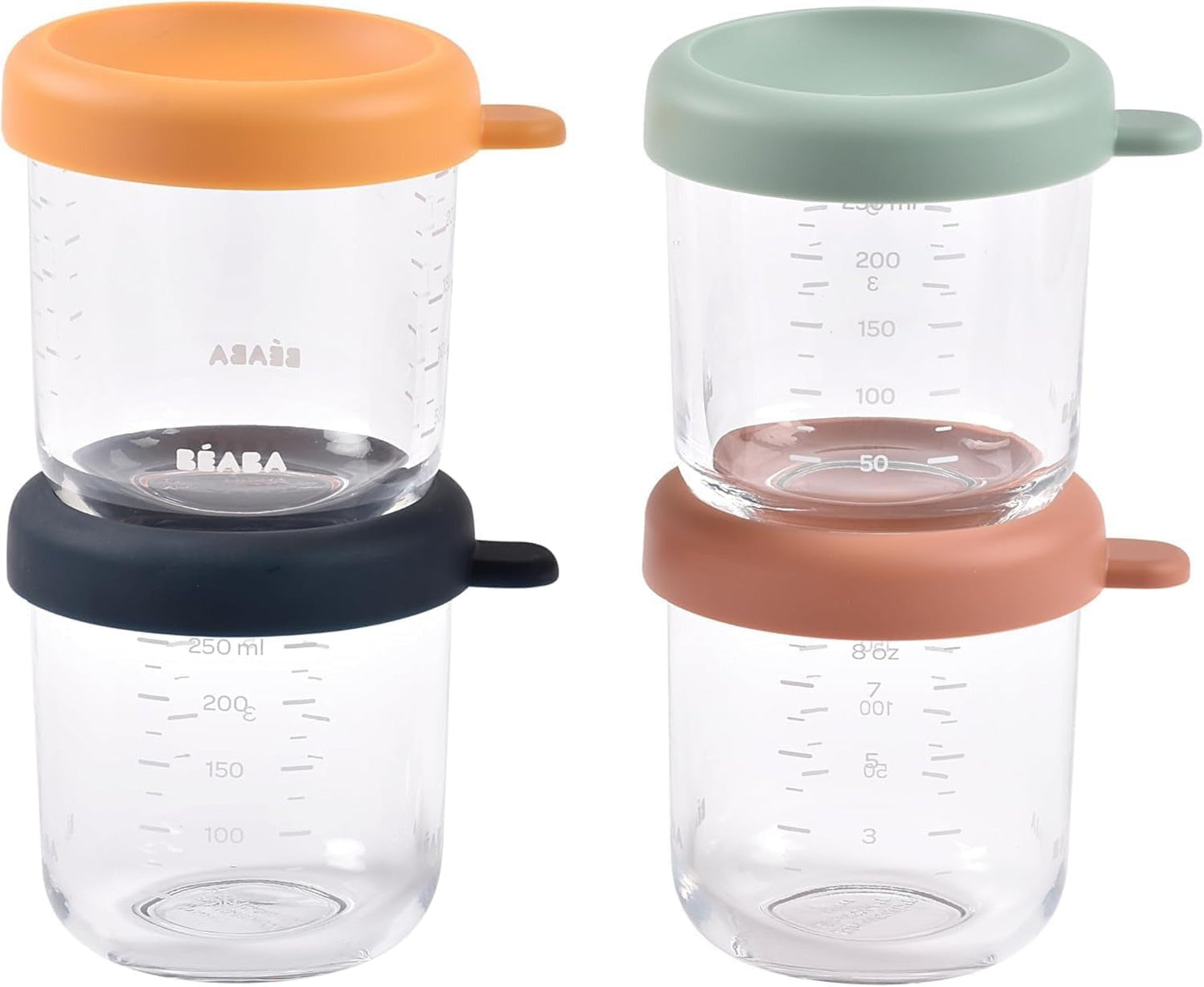 4 Pack Glass Baby Food Jars