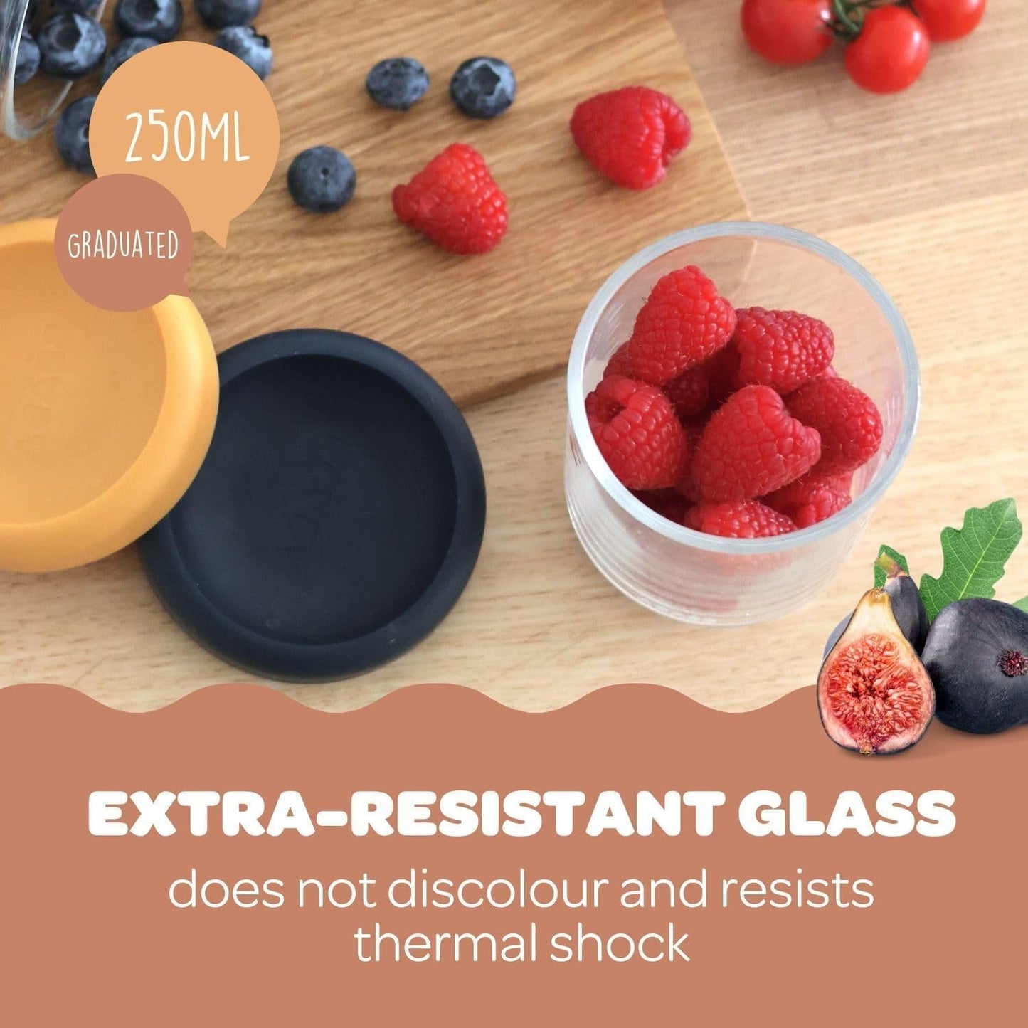 4 Pack Glass Baby Food Jars