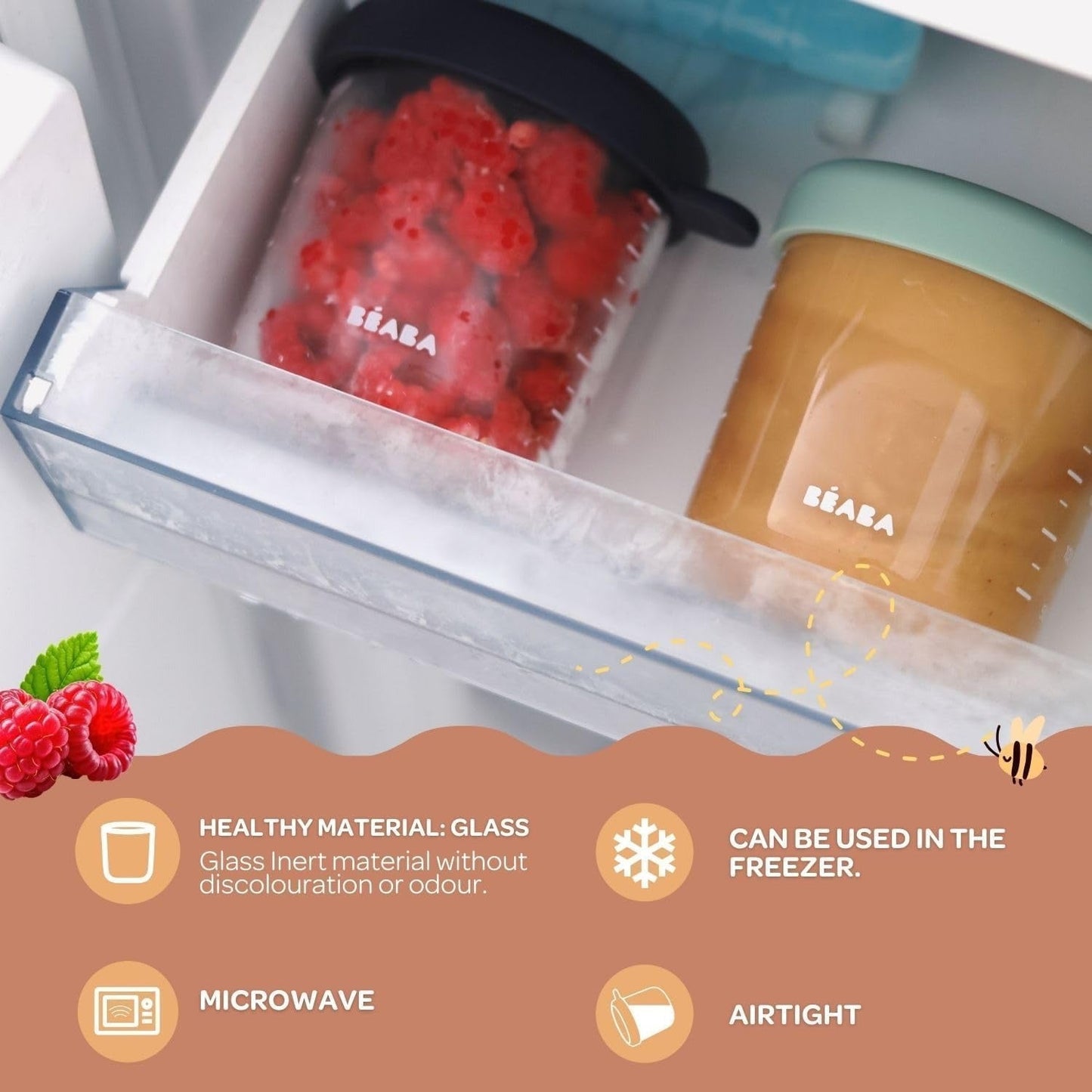 4 Pack Glass Baby Food Jars