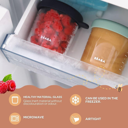 4 Pack Glass Baby Food Jars