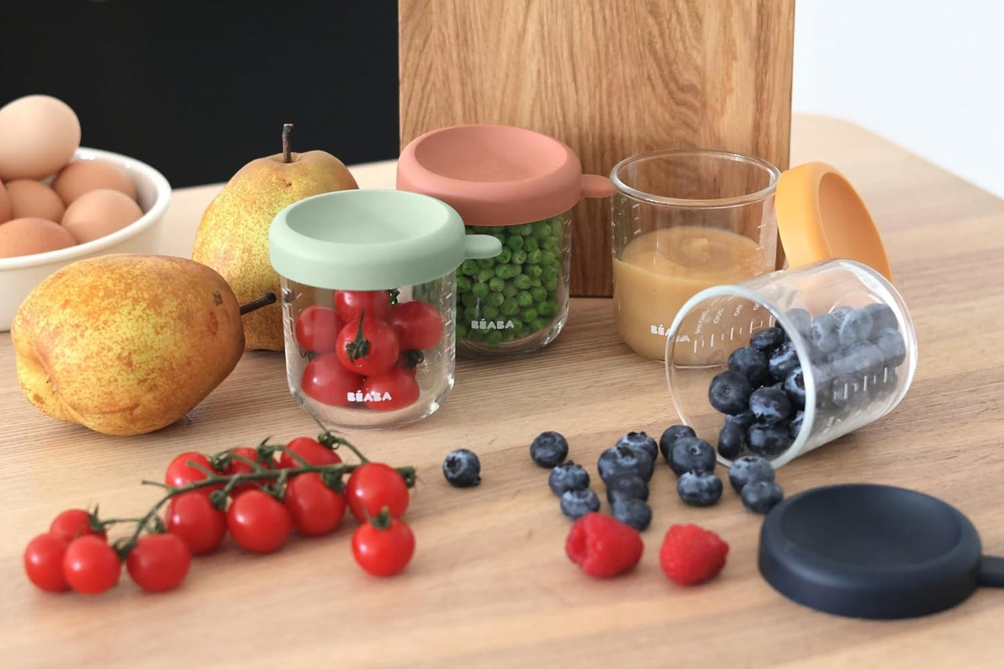 4 Pack Glass Baby Food Jars