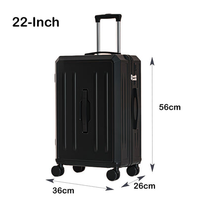 Carry-On Suitcase with USB Charging & Cup Holder (Black)
