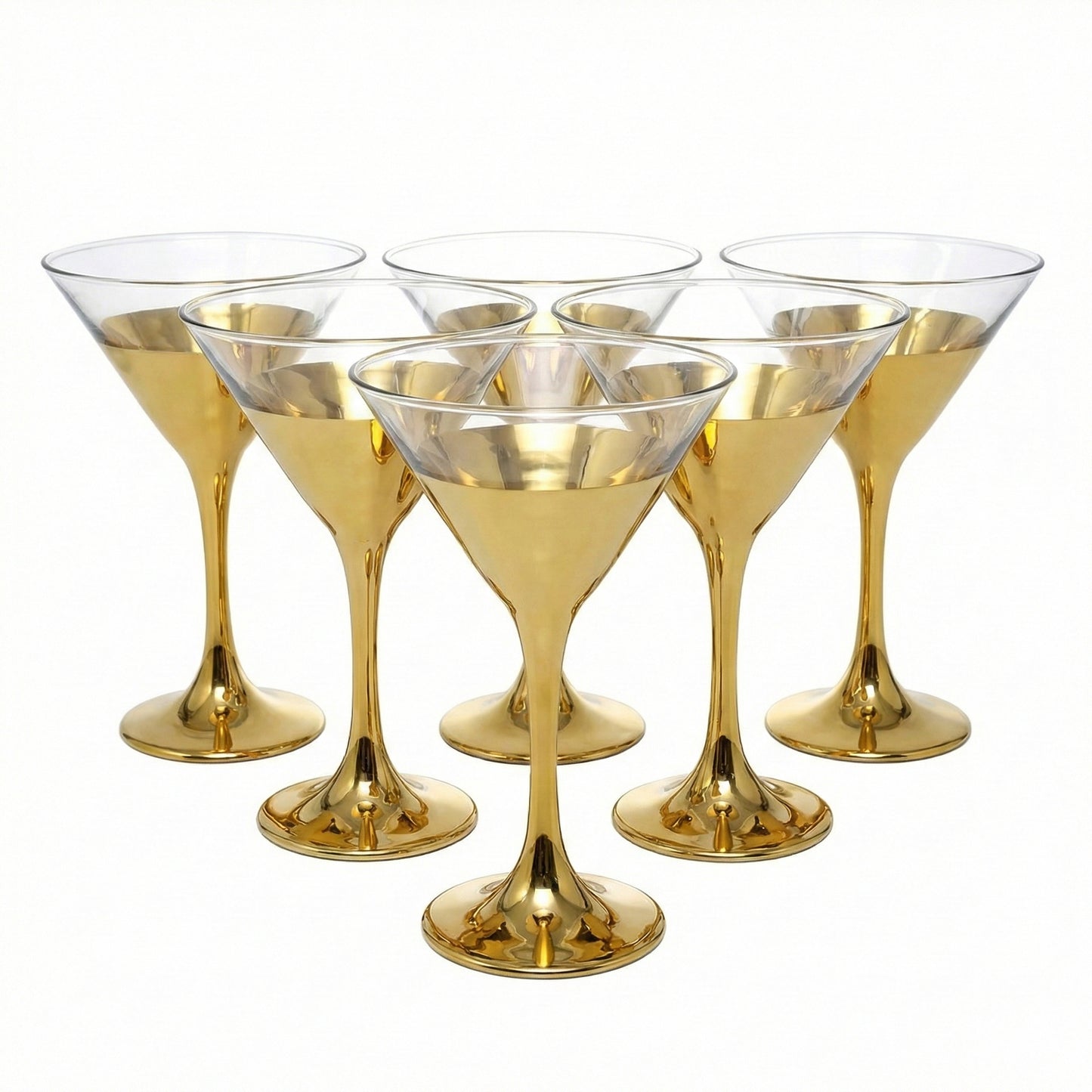6-Pcs Elegant & Smooth Beverages Cocktail Glass – Gold 160ml #2846