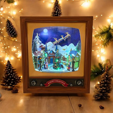 Christmas Village Musical Retro Television